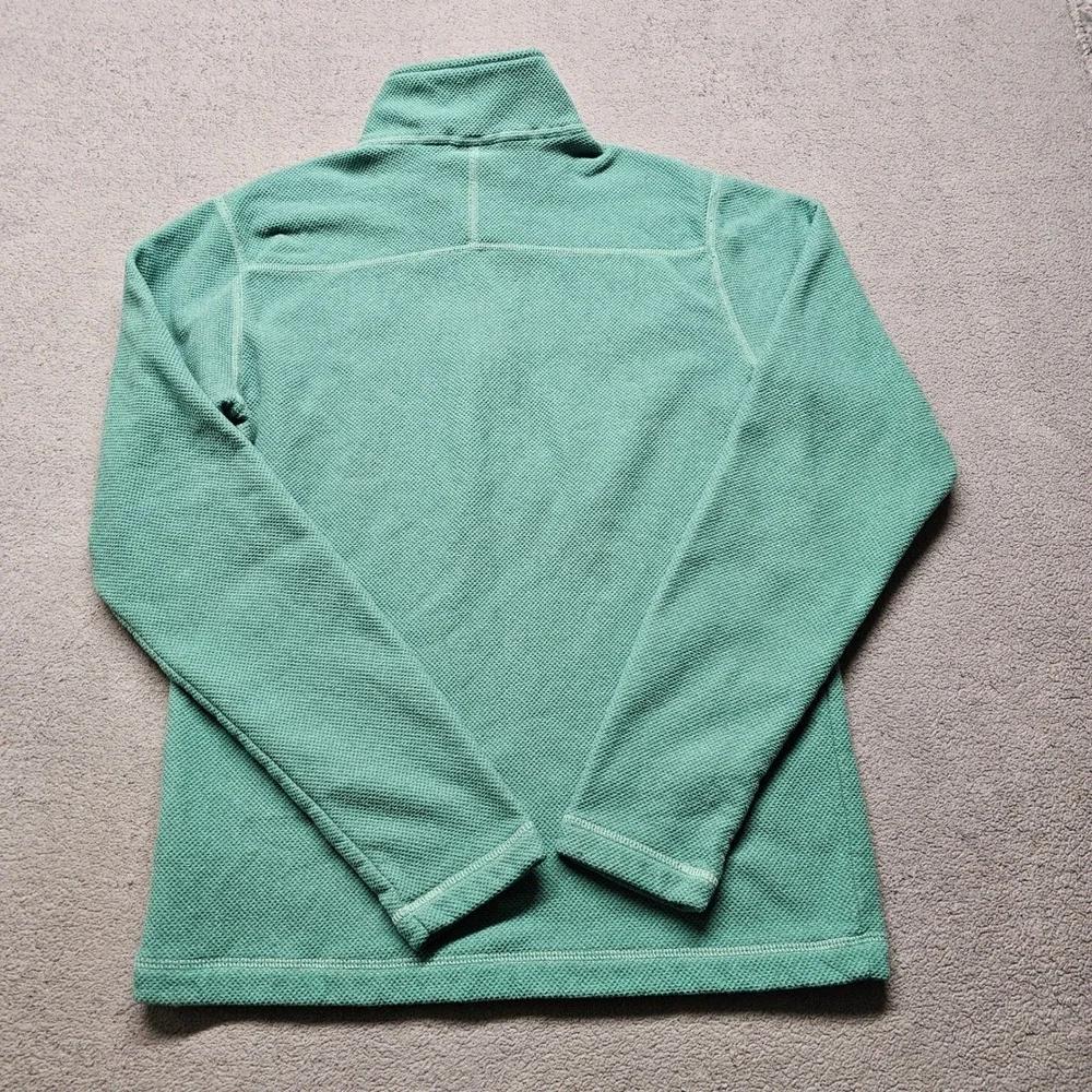 The North Face Mens Small Green 1/4 Zip Textured Grid Fleece Pullover Jacket